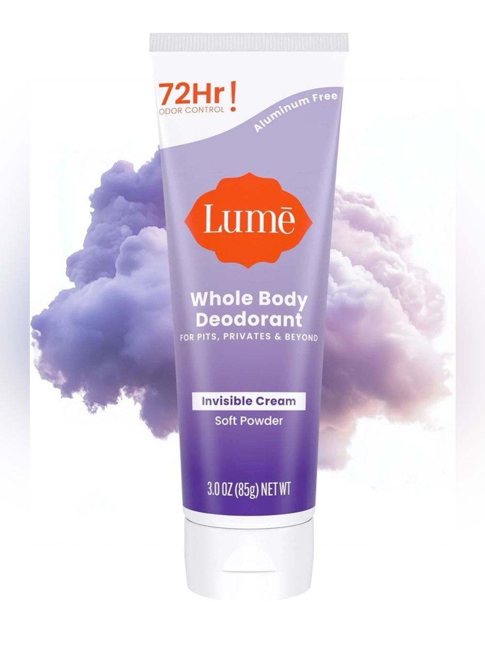 Lumē Whole Body Deodorant Invisible Cream - Soft Powder